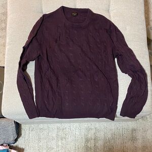 J. Crew Men's Dark Purple Crewneck Cashmere Sweater